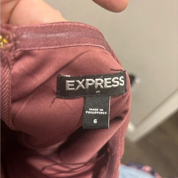 Express Mauve Strapless Jumpsuit - Picture 6 of 6